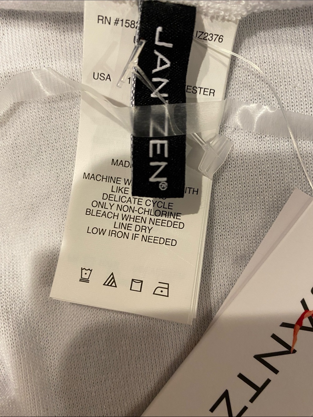 Jantzen White V-Neck Drawstring Swim Coverup - Picture 5 of 6